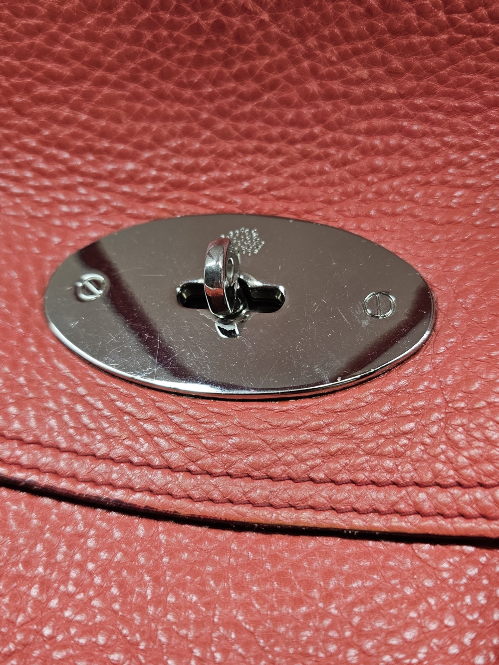Mulberry Bayswater Red Leather Satchel with Turn-Lock Detail - Picture 2 of 16